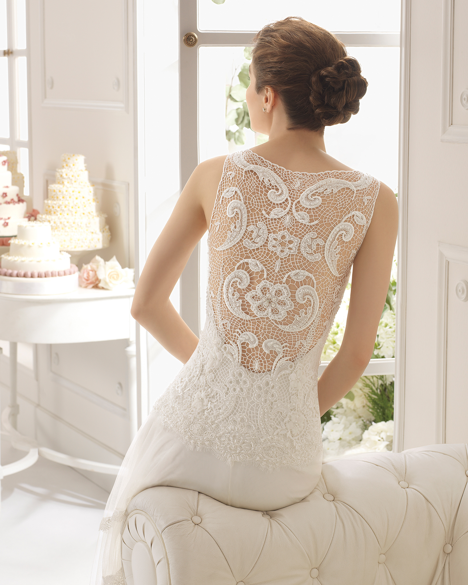 Aro vestido de novia tejido guipur con pedreria y tul - Aire Barcelona -  Vestidos de novia o fiesta para estar perfecta.