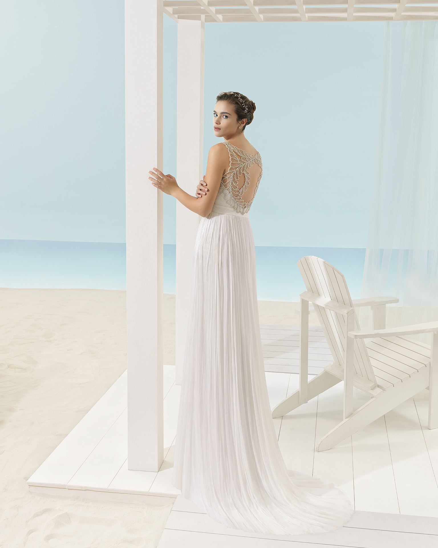 XANDY vestido de novia Aire Barcelona Beach Wedding 2017
