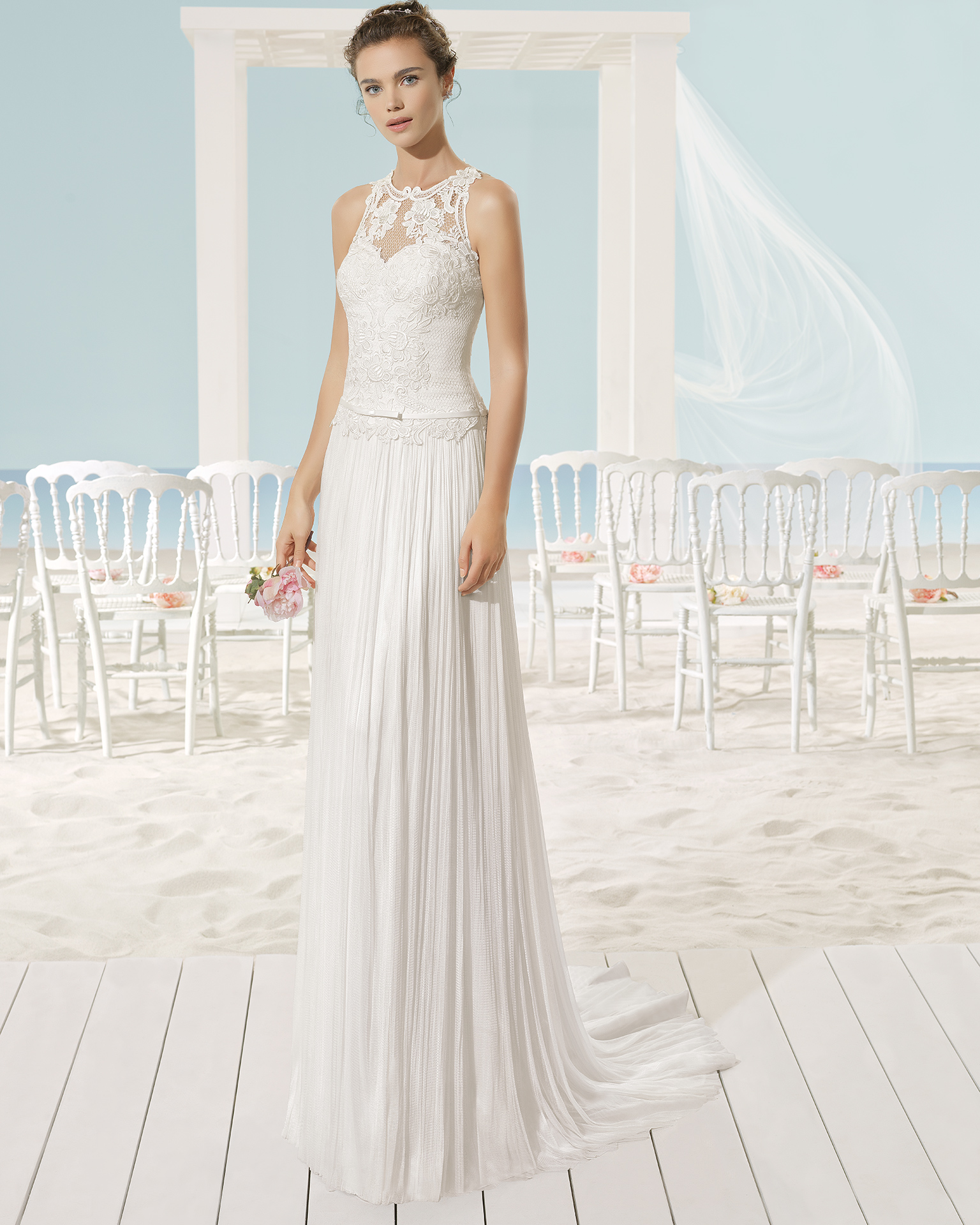 XENOBIA vestido de novia Aire Barcelona Beach Wedding 2017