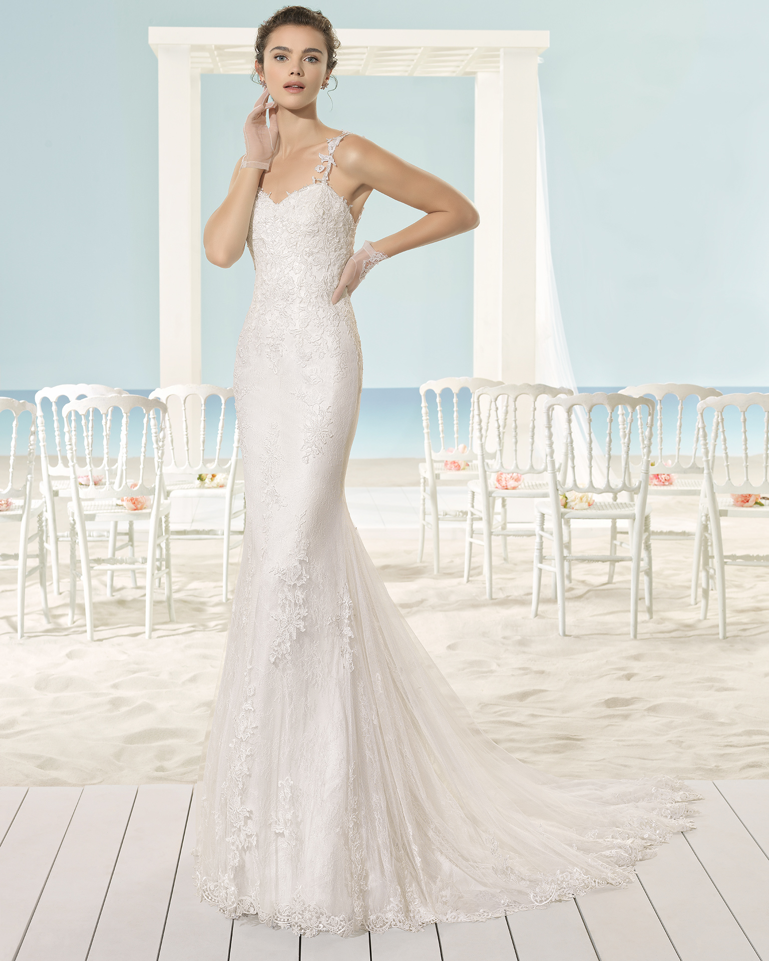 XOEL vestido de novia Aire Barcelona Beach Wedding 2017